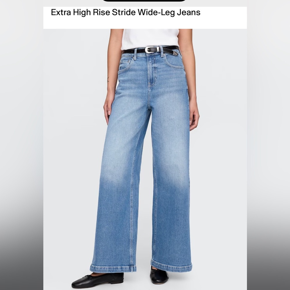 GAP Denim Blue Wide-Leg Jeans